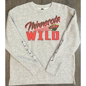 NHL Minnesota Wild Womens Size M Long Sleeve Crewneck Sweatshirt Laces